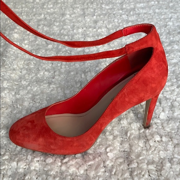 BCBG Red Tie Up Heels - Picture 3 of 5